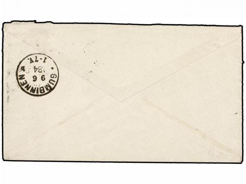 ✉ CHILE. 1884. VALDIVIA a ALEMANIA. Entero de 5 cents. lila 