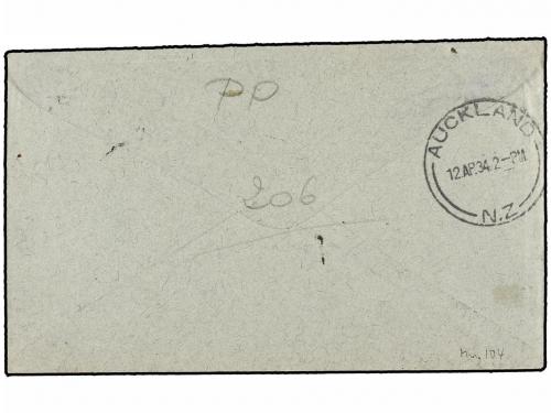 ✉ AUSTRALIA. 1934. SYDNEY to GRAN BRETAÑA. FIRST FLIGHT cove