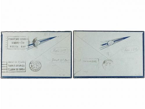 ✉ FRANCIA. 1935. AIR BLEN. Primeros vuelos. Dos sobres PARIS