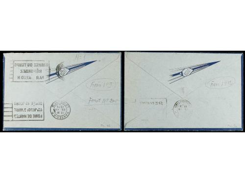 ✉ FRANCIA. 1935. AIR BLEN. Primeros vuelos. Dos sobres PARIS