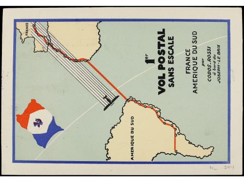 ✉ FRANCIA. 1935. MARSEILLE a AMÉRICA DEL SUR. Primer vuelo m