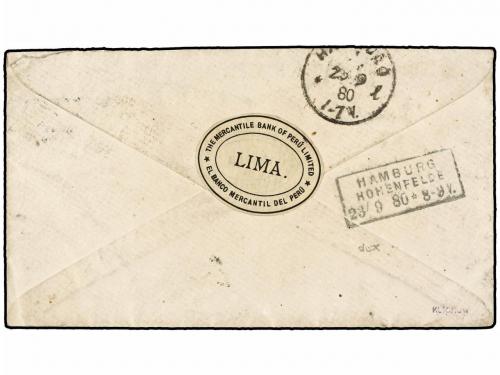✉ PERU. Yv. 27, 28(2). 1880 (13-Agosto). LIMA a HAMBURGO. 2 