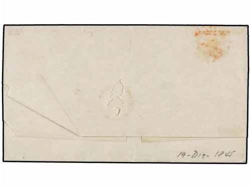 ✉ COLOMBIA. (1845 CA.). Envuelta circulada a BOGOTA. Marca R