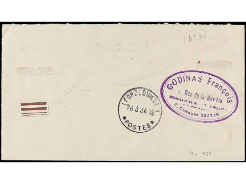 ✉ BELGICA. 1934 (22-III). ANTWER a LEOPOLVILLE (Congo Belga)