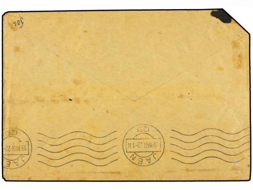 ✉ COLONIAS ESPAÑOLAS: MARRUECOS. 1922. NADOR a JAÉN. Manuscr
