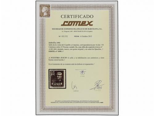 ** ESPAÑA. Ed. 1090. CANARIAS AVIÓN CON NÚMERO. MAGNÍFICO EJ