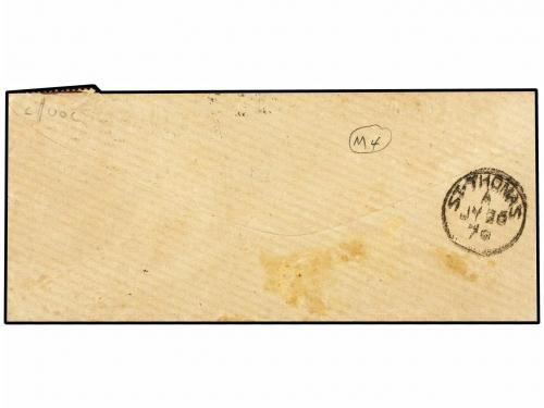 ✉ PUERTO RICO. 1876. S. JUAN a CHRISTIANSTED (DWI) con sello