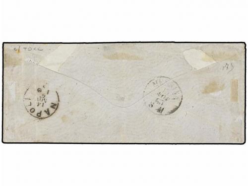 ✉ EGIPTO. 1863. ALEXANDRÍA a NAPOLI. Circulada con sello de 