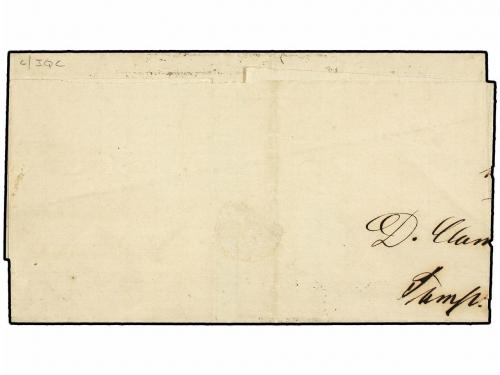 ✉ MEXICO. 1872. TAMPICO a VERACRUZ. Circulada con sello mexi