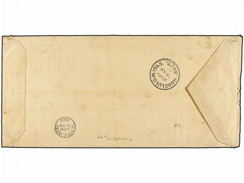 ✉ HONG KONG. 1903. HONG KONG to U.S.A. vía HAWAII. Legal siz