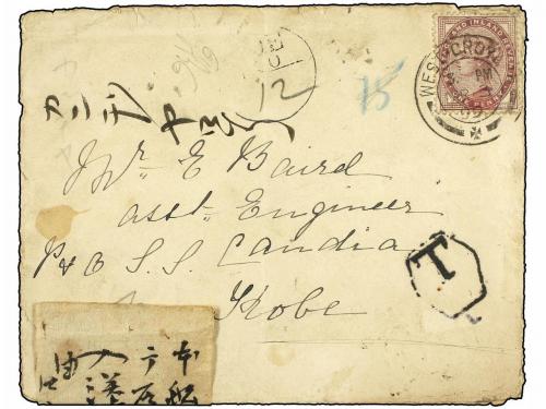 ✉ JAPON. 1899. GREAT BRITAIN to KOBE (Japan). Underpaid with
