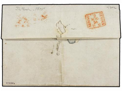 ✉ ITALIA ANTIGUOS ESTADOS: CERDEÑA. 1856 (19 Abril). KAMIESC