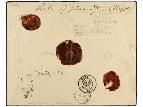 ✉ AUSTRIA. Mi. 36, 39, 40. 1875. Registered cover from VIENN