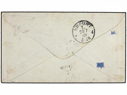 ✉ CHINA. Mi. U12A, 41b. 1889 (June 15). Germany 10pf. carmin