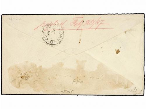 ✉ VENEZUELA. Sc. 73. 1887. PTO. CABELLO a HALIFAX (Canada). 