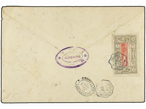 ✉ COSTA DE LOS SOMALIES. Yv. 6/13. 1898. DJIBOUTI a BRUSELAS