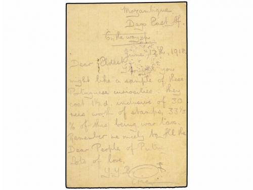 ✉ MOZAMBIQUE. 1918. BEIRA a LONDRES. Entero Postal de 10 rei