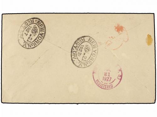 ✉ ZANZIBAR. 1927. ZANZIBAR to U.S.A. 20 cents. ultramarine, 