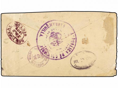 ✉ COLOMBIA. 1902. No stamps available: registered cover from