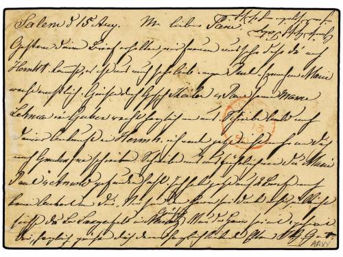 ✉ SURINAM. 1880. SALEM (British Guyana) to GERMANY. Forwarde