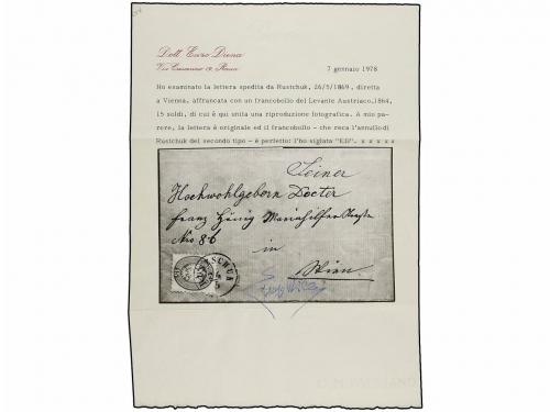 ✉ LEVANTE: CORREO AUSTRIACO. 1869. RUSTCHUK a ALEMANIA. 15 s