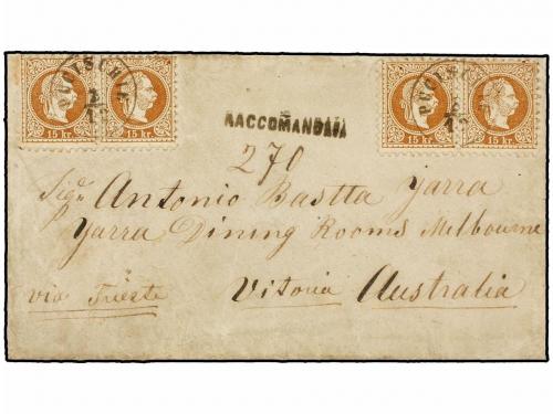 ✉ AUSTRIA. 1875. PUCISCHIE (Dalmatia, today Croacia) to MELB