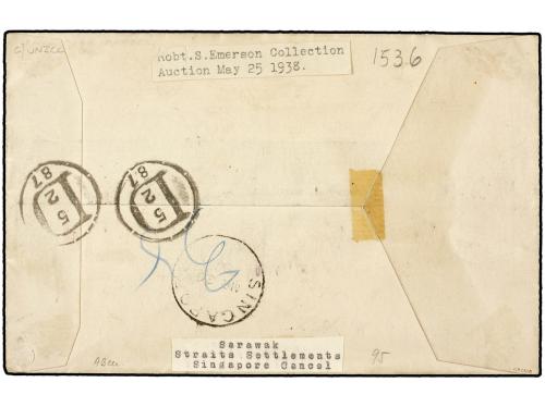 ✉ SARAWAK. 1887 (24 Marzo). SARAWAK to NEW YORK registered e