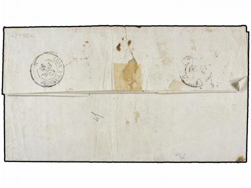 ✉ ITALIA ANTIGUOS ESTADOS: TOSCANA. Sa. 4f, 8. 1857. LIVORNO