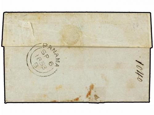 ✉ PANAMA. 1853. SAN FRANCISCO to LIMA (Perú). SAN FRANCISCO 