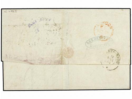 ✉ COLONIAS ESPAÑOLAS: PUERTO RICO. 1864. MANCHESTER (Gran Br