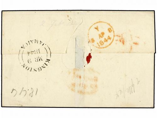 ✉ COLOMBIA. 1844. BOGOTA a LONDRES. Marca BOGOTA/FRANCA en r