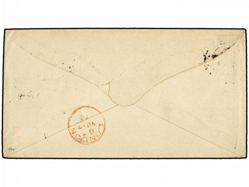 ✉ MEXICO. Sc. 100, 101. 1872. MÉXICO a ESPAÑA. 12 ctvos. azu