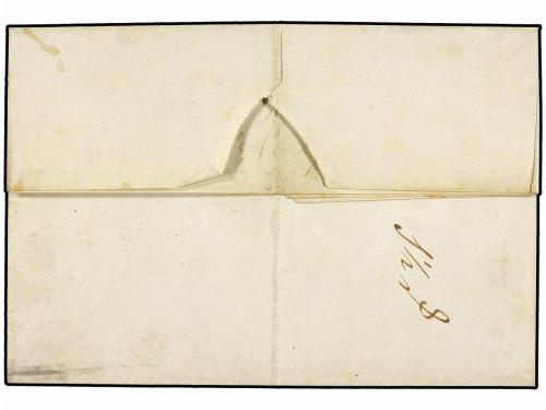 ✉ DINAMARCA. 1843 (17-Oct.). D.W.I. SAINT THOMAS to MANATI (
