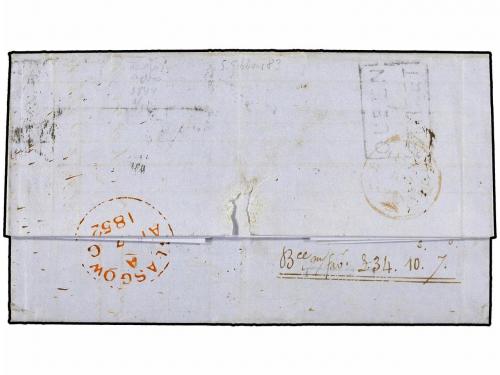 ✉ GRAN BRETAÑA. 1852. GLASGOW (Scotland) to CANARY ISLANDS. 