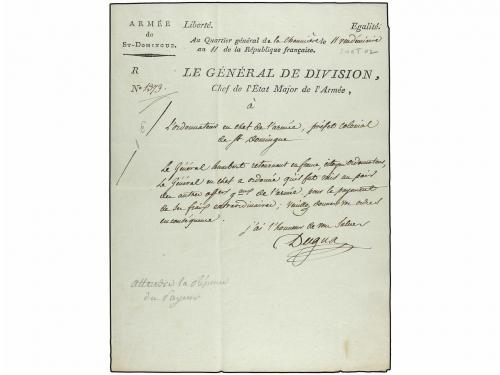 ✉ HAITI. 1802 (30-Oct.). CAMPAÑAS NAPOLEÓNICAS. Carta circul