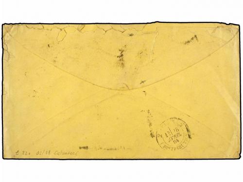 ✉ PERU. Yv. 68(2), 79(4). 1884. LIMA a PARIS. 2 ctvos. naran
