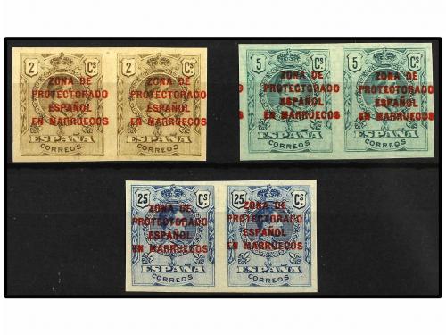 * COLONIAS ESPAÑOLAS: MARRUECOS. Ed. 58s, 59s y 62s. 2 cts.,