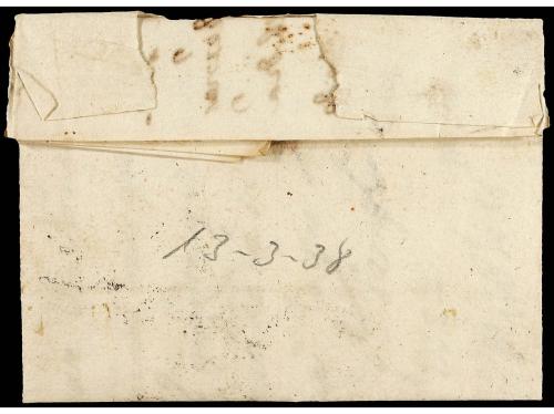 ✉ ESPAÑA: PREFILATELIA. 1738. PAMPLONA a CORELLA. Marca PAMP