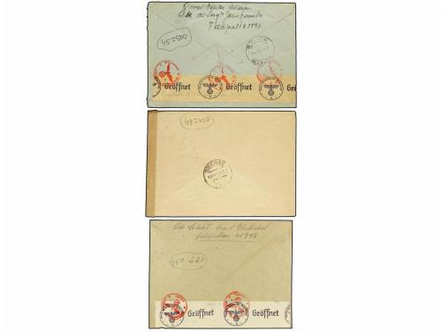✉ ESPAÑA GUERRA CIVIL. 1942. DIVISIÓN AZUL. Tres cartas circ