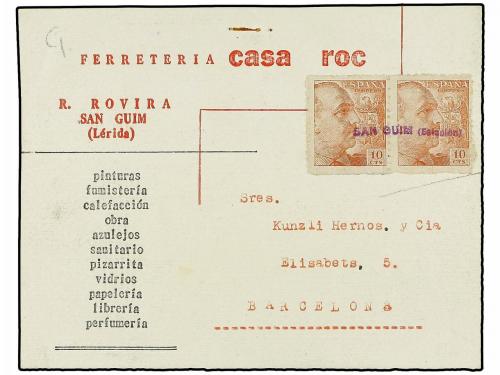 ✉ ESPAÑA. (1940 CA.). Cuatro cartas con sellos de 10 cts. y 