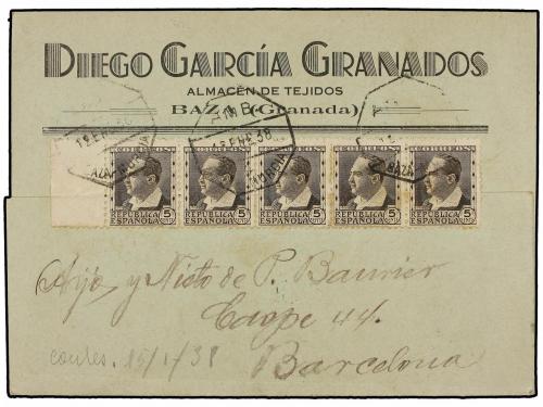 ✉ ESPAÑA GUERRA CIVIL. 1938. BAZA tarjeta postal circulada a