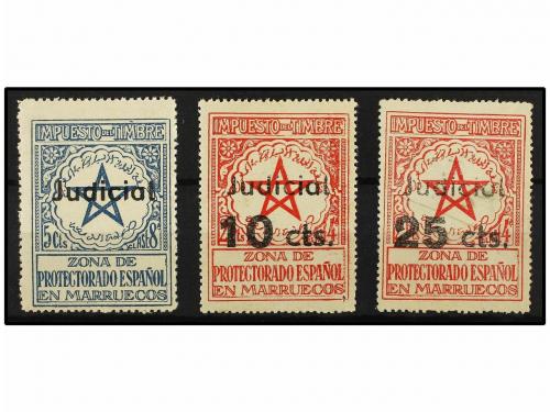 * COLONIAS ESPAÑOLAS: MARRUECOS. IMPUESTO DEL TIMBRE. 3 póli