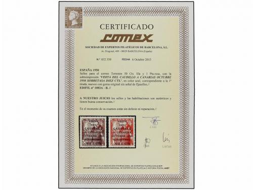 ** ESPAÑA. Ed. 1083A/B. CANARIAS CORREO. I TIRADA. Serie com