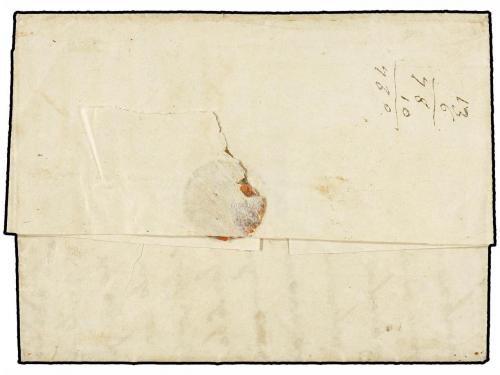 ✉ GIBRALTAR. 1827. CHICLANA (Cádiz, Spain) to MALTA. Entire 