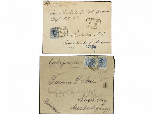 ✉ ESPAÑA. 1910-21. Conjunto de 6 cartas CERTIFICADAS dirigid