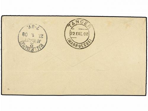 ✉ MARRUECOS. Ed. 1, 3, 4 y 7. 1908. MAZAGAN a ALEMANIA. Prec