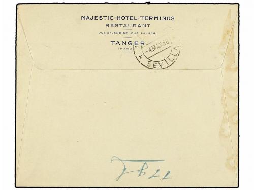 ✉ COLONIAS ESPAÑOLAS: MARRUECOS. 1938. TETUAN a SEVILLA. Pre