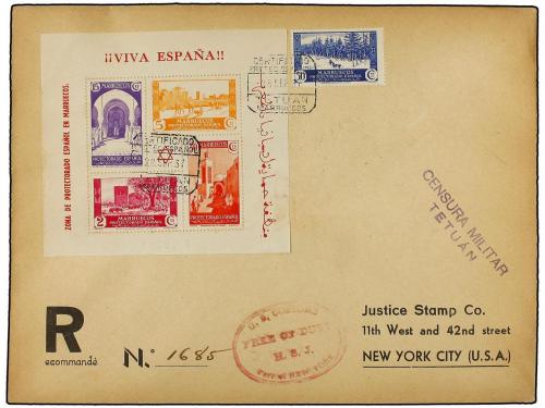 ✉ COLONIAS ESPAÑOLAS: MARRUECOS. Ed. 167/68. 1937. TETUAN a 