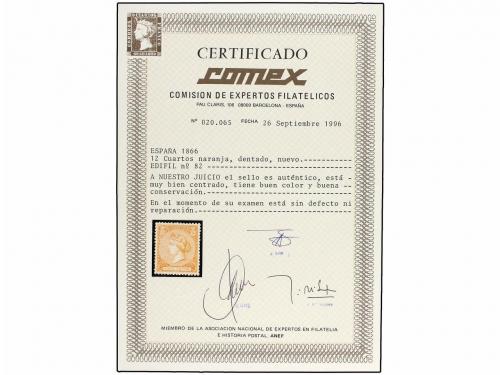 * ESPAÑA. Ed. 82. 12 cuartos naranja. Centraje perfecto. PIE