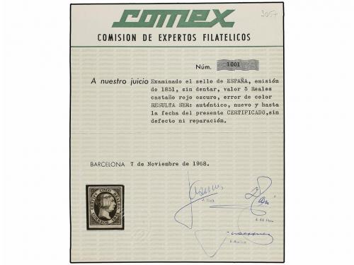 ** ESPAÑA. Ed. 9ec. 5 reales castaño rojo oscuro. ERROR DE C